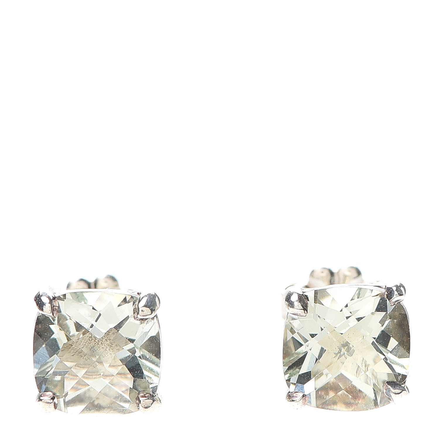 Tiffany Sterling Silver Prasiolite Sparklers Earrings 1 of 4