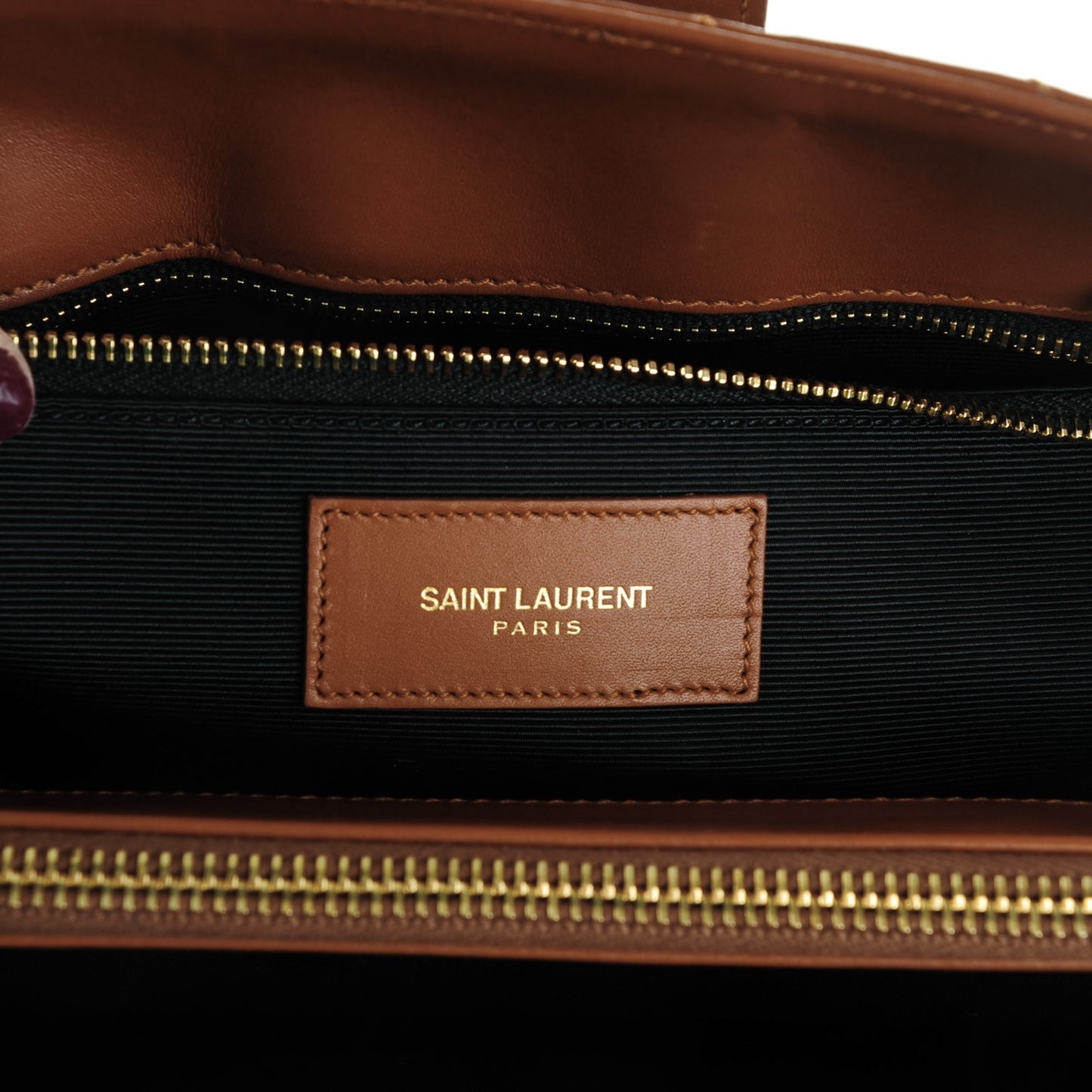 Smooth Calfskin Matelasse Chevron Large Monogram Shopping Bag Brown