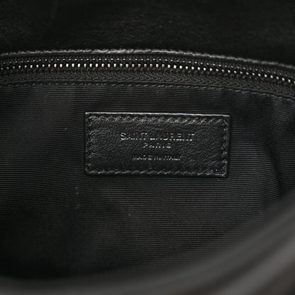 Saint Laurent Lambskin Quilted Toy Loulou Puffer Monogram Monochrome Chain Satchel Black 6 of 13