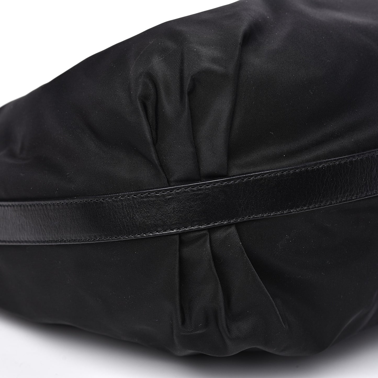 Tessuto Nylon Calfskin Hobo Black