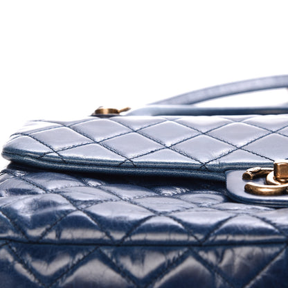 Chanel Glazed Calfskin Castle Rock Medium Flap Blue 11 of 13