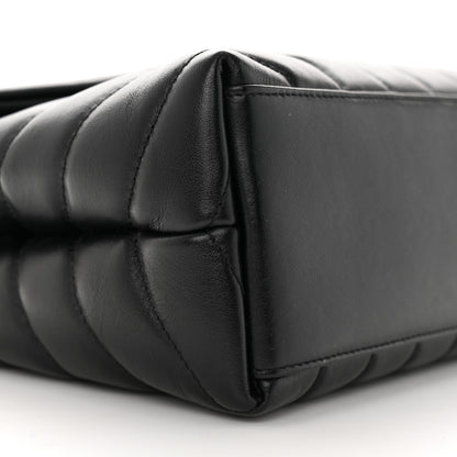 Saint Laurent Calfskin Y Quilted Monogram Small Loulou Chain Satchel Black 9 of 13