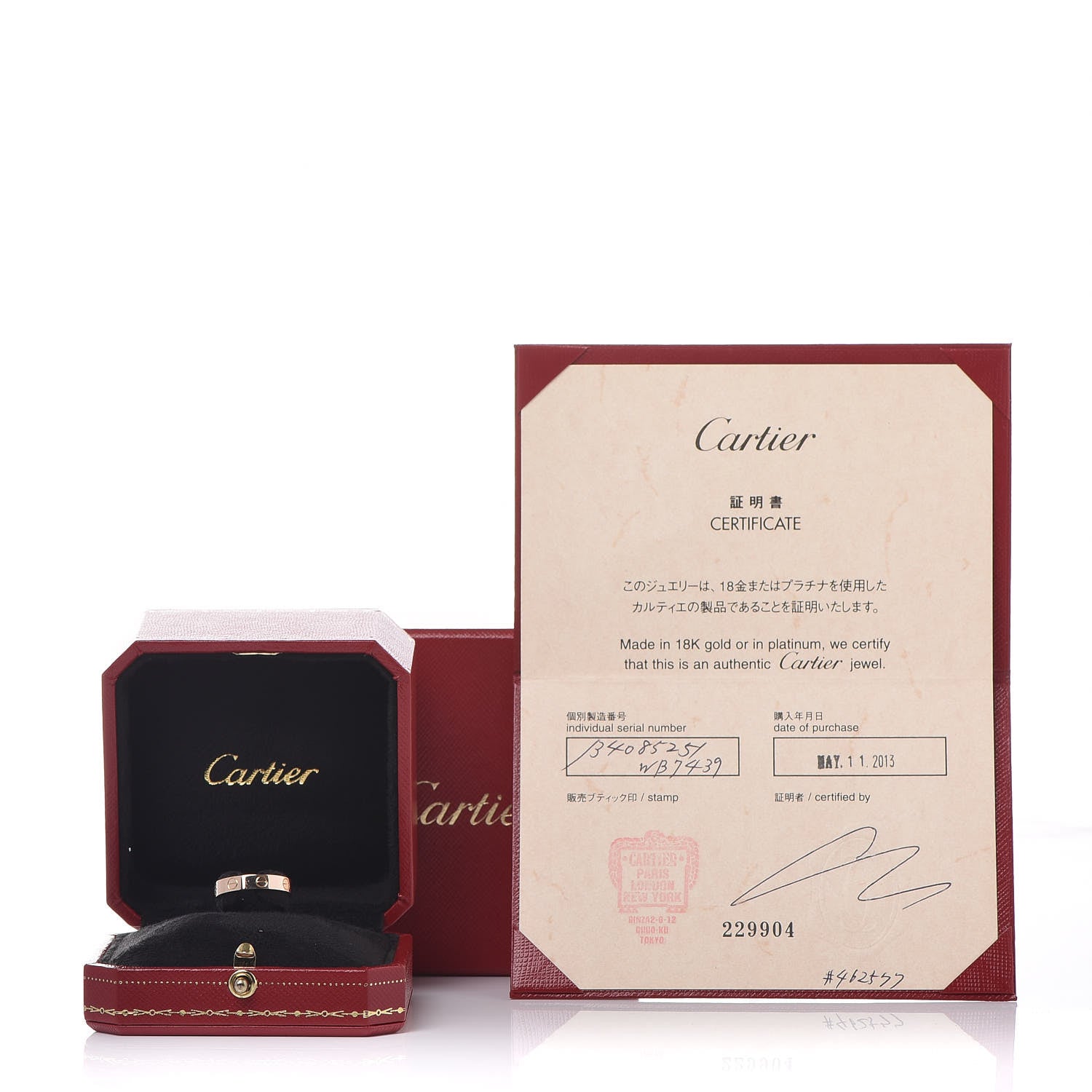 Cartier 18K Pink Gold 3.5mm LOVE Wedding Band Ring 51 5.75 5 of 5