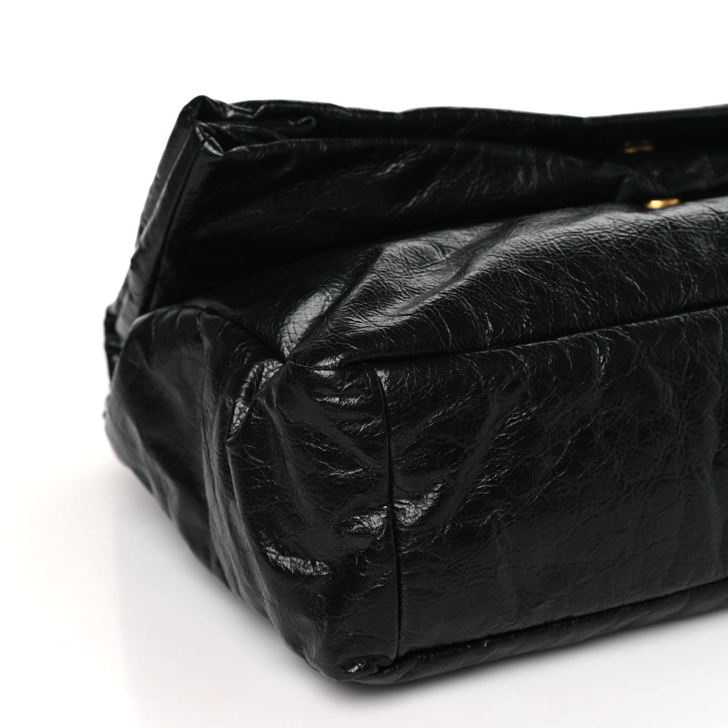 Arena Calfskin Large Monaco Chain Shoulder Bag Black