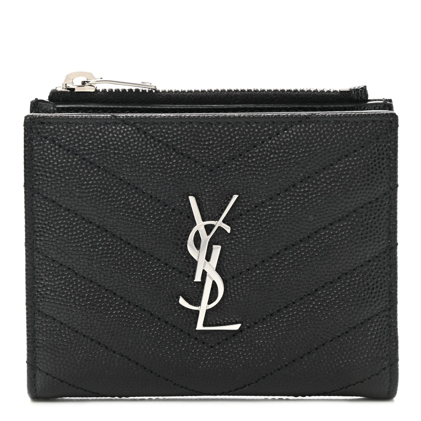 Grain De Poudre Matelasse Chevron Monogram Zipped Card Case Black