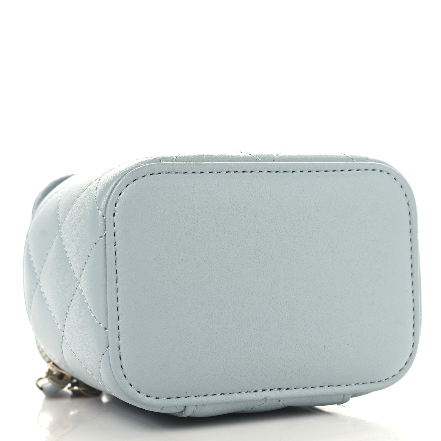 Chanel Lambskin Quilted Top Handle Mini Vanity Case With Chain Light Blue 4 of 11