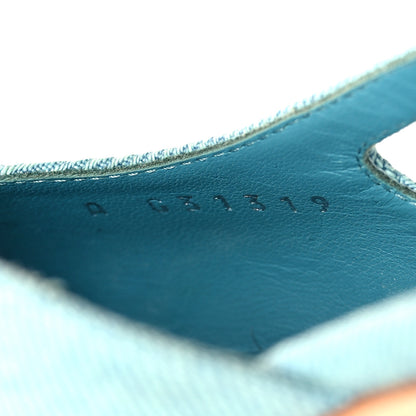 Chanel Denim Cap Toe CC Slingback Flats 36 Blue 6 of 9