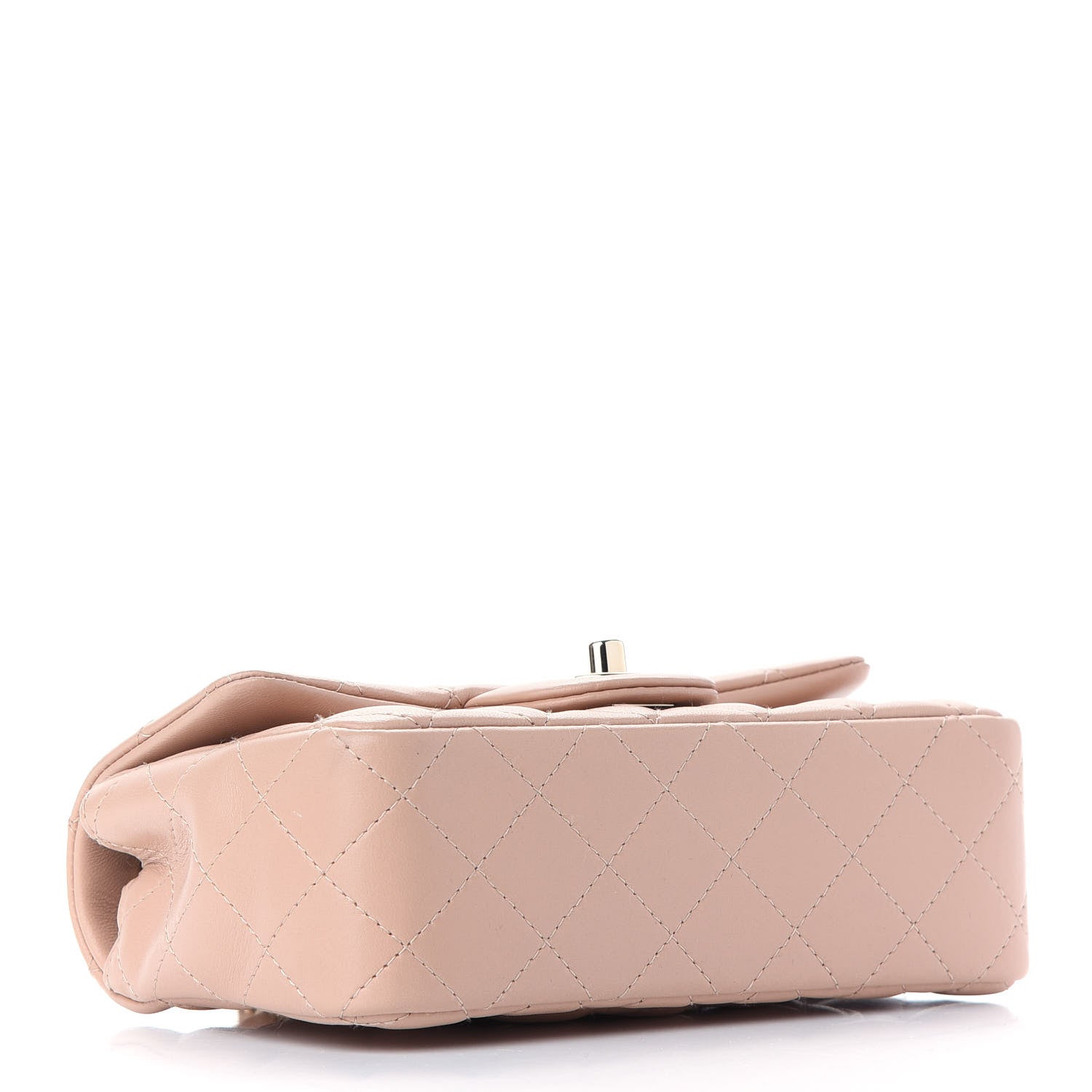 Chanel Lambskin Quilted Mini Rectangular Flap Beige 3 of 9