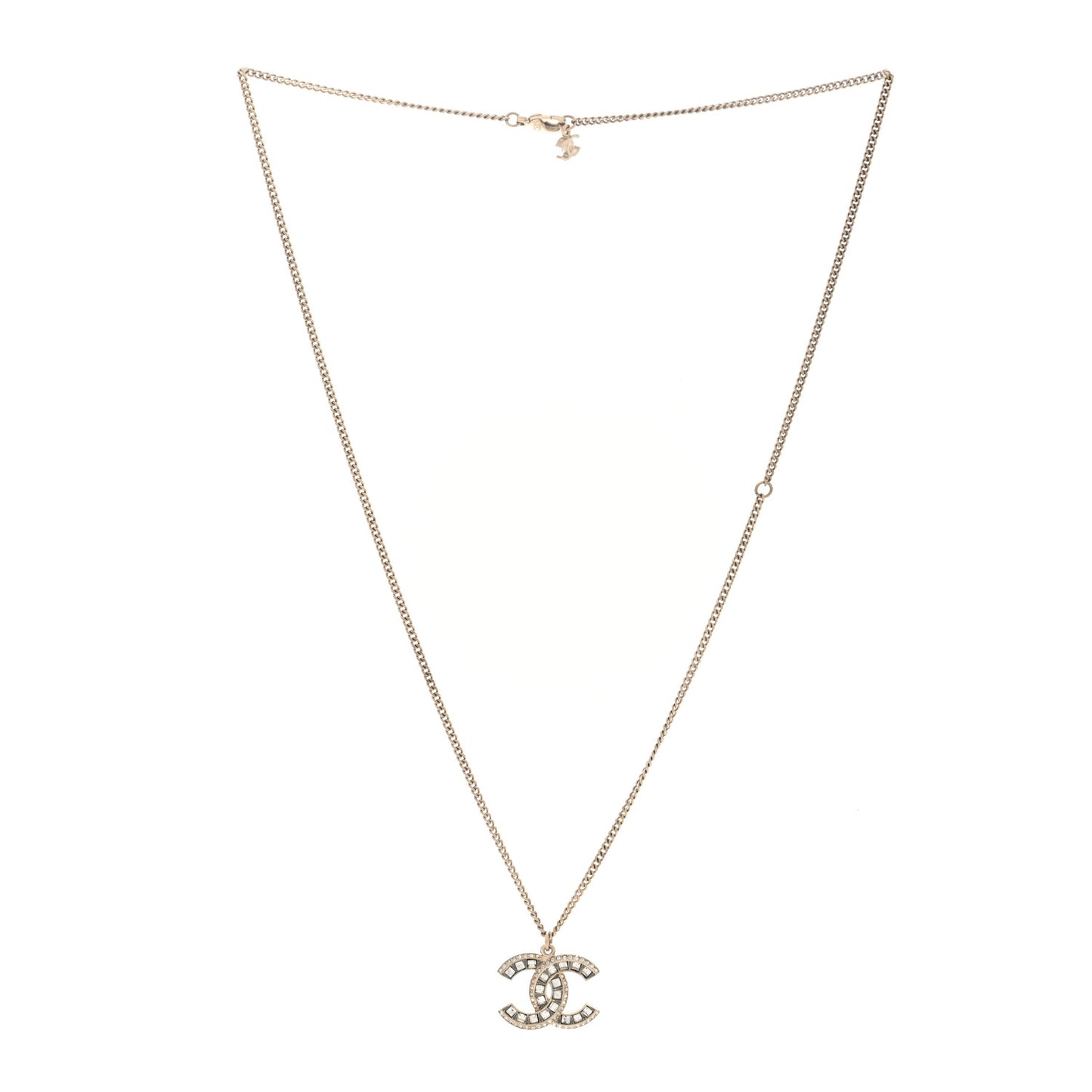 Crystal CC Necklace Gold
