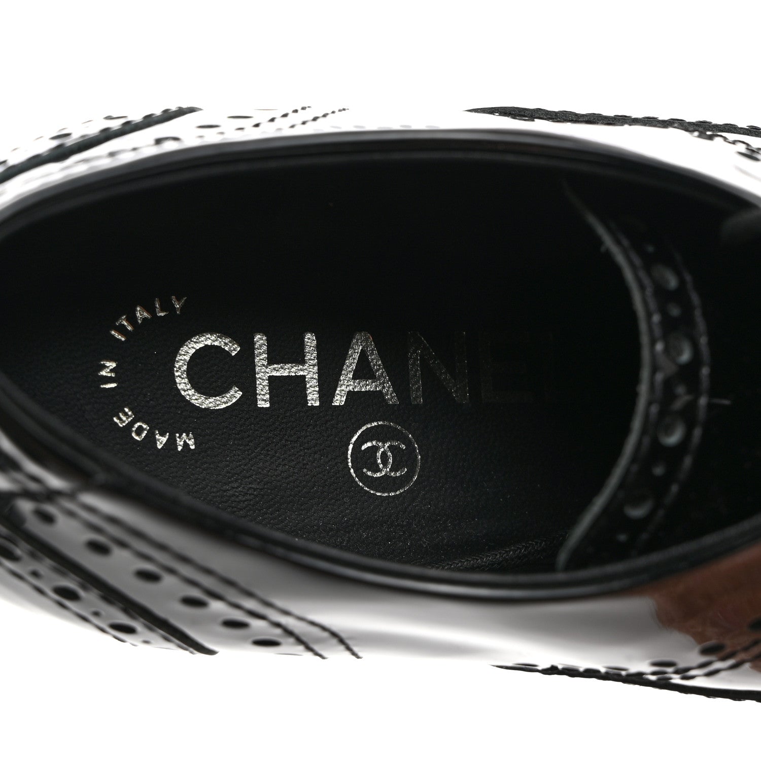 Chanel Patent Calfskin Lace Up Oxfords 35.5 Black 6 of 8