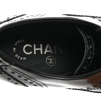 Chanel Patent Calfskin Lace Up Oxfords 35.5 Black 6 of 8