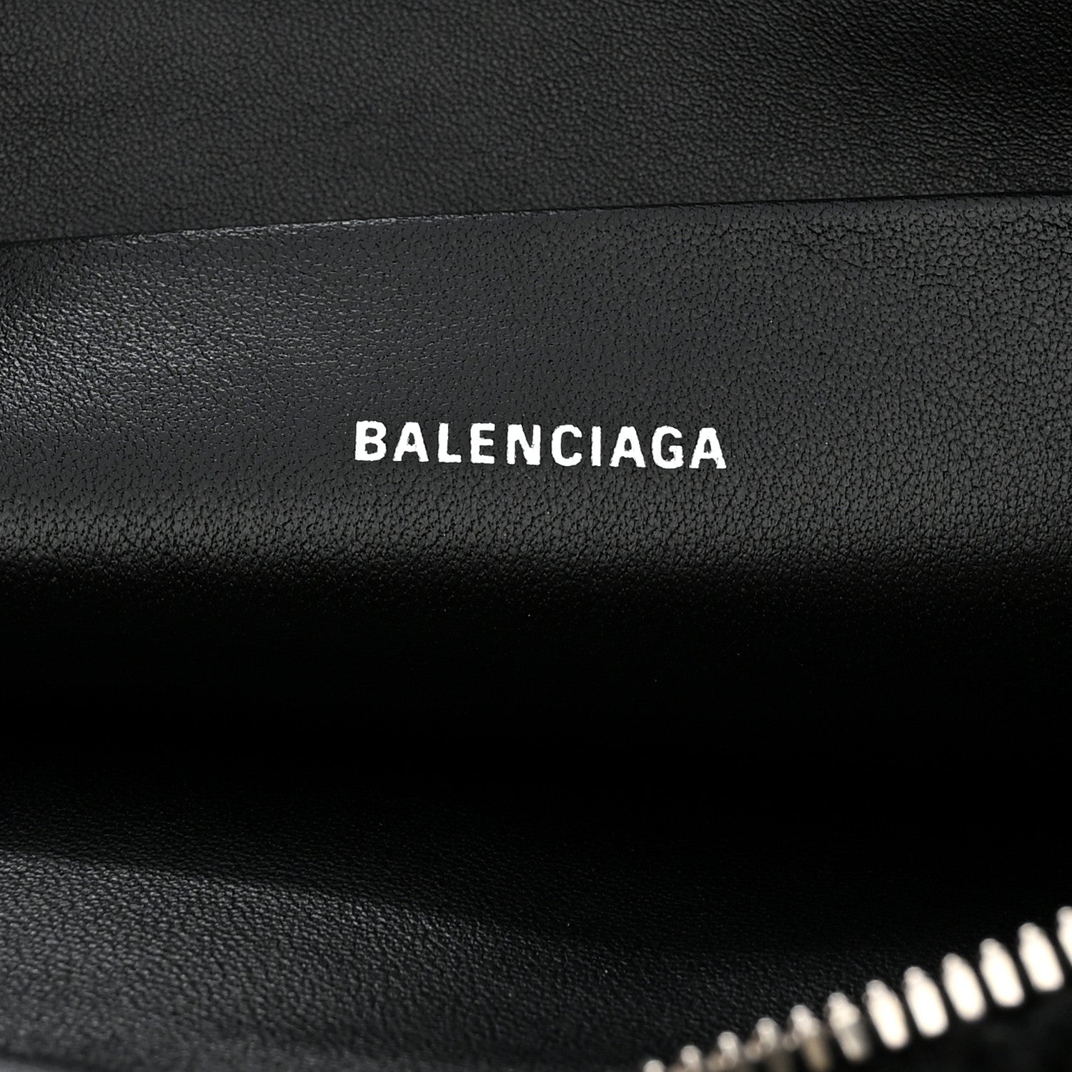 Balenciaga Sheepskin Shearling Contrasted Logo Large Zip Pouch Black 6 of 7