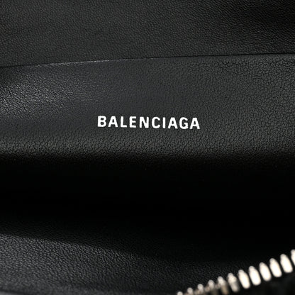 Balenciaga Sheepskin Shearling Contrasted Logo Large Zip Pouch Black 6 of 7