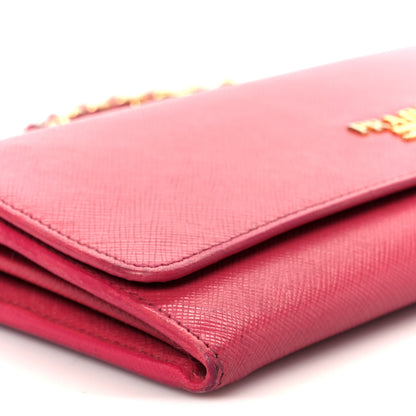 Prada Saffiano Wallet on Chain Peonia 15 of 17