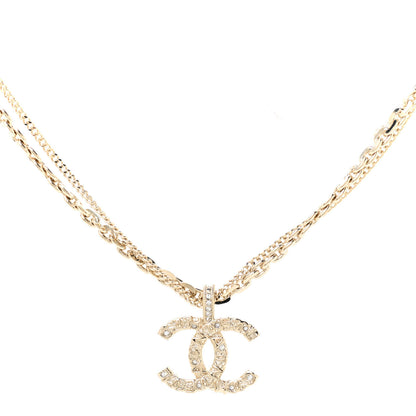 Chanel Crystal CC Multi Strand Chain Necklace Gold 1 of 6
