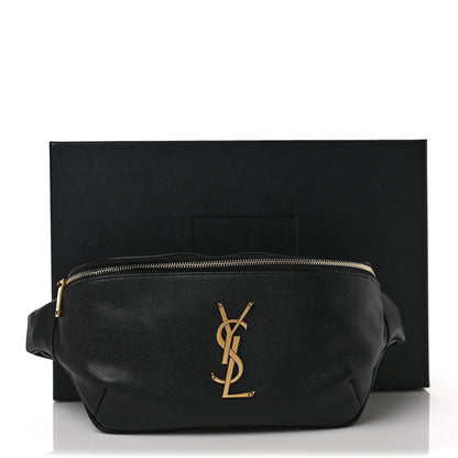 Saint Laurent Grain De Poudre Monogram Belt Bag Black 9 of 9