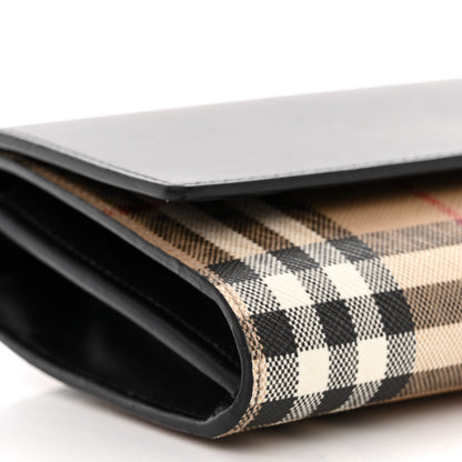 Burberry Calfskin Vintage Check Hannah Wallet with Detachable Strap Black 10 of 11