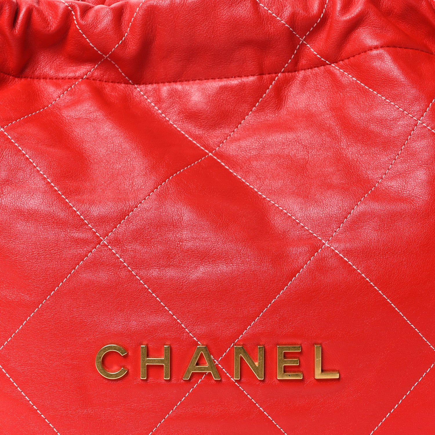 Chanel Shiny Calfskin Stitched Quilted Small Chanel 22 Red 9 of 11