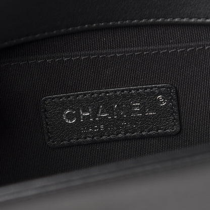 Chanel Calfskin Pearl Tweed Small Boy Flap Black 11 of 13