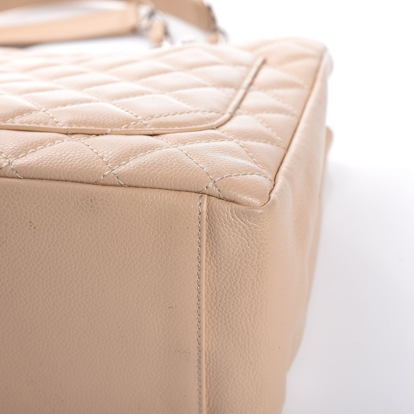Caviar Quilted Grand Shopping Tote GST Beige