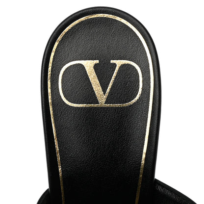 Valentino Garavani Calfskin Roman Stud Ankle Strap 80mm Pumps 38 Black 8 of 9