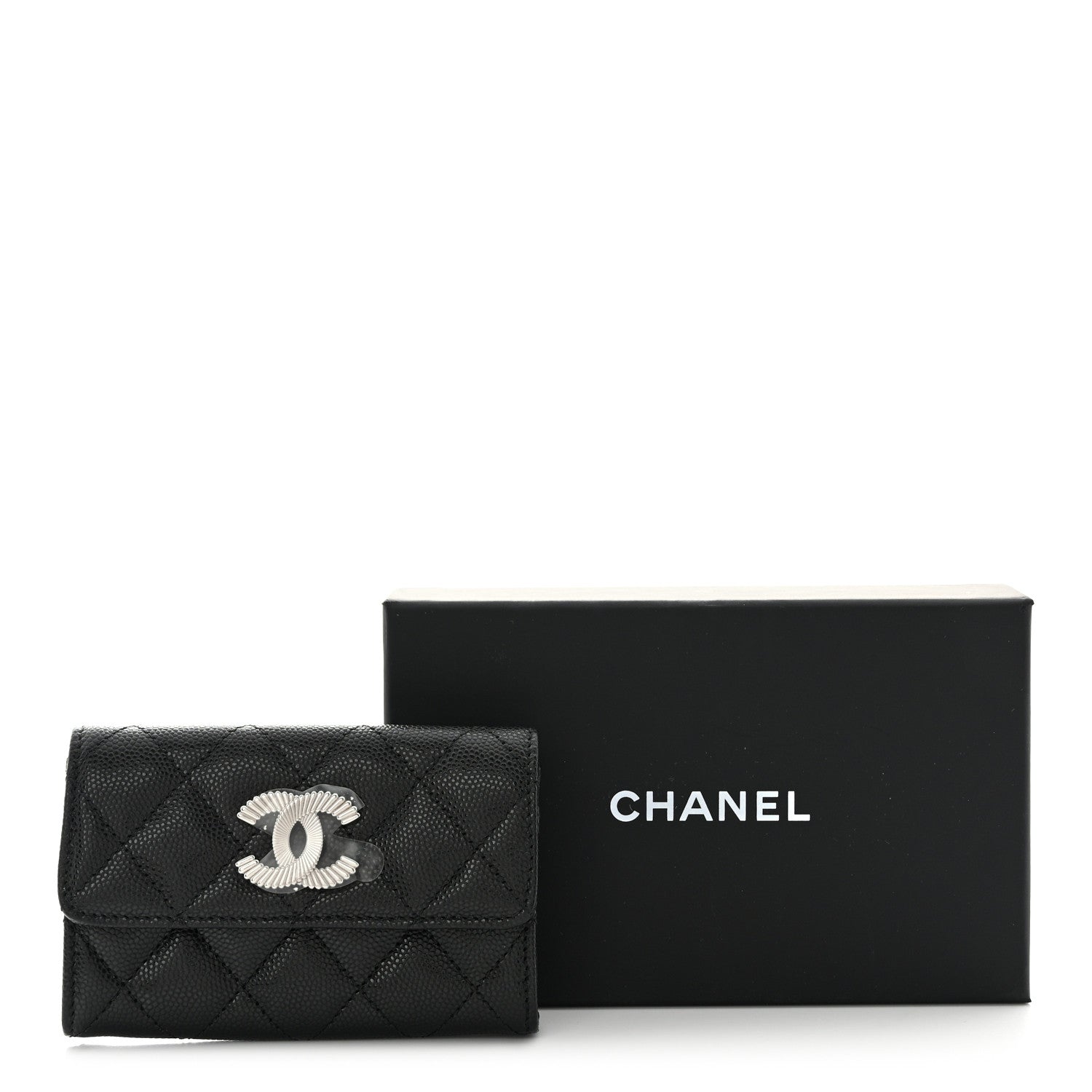 Chanel Caviar Quilted CC Flap Card Holder Black 9 of 9
