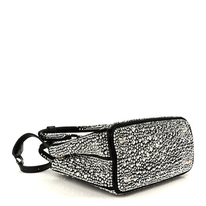 Prada Satin Crystal Mini Galleria Double Zip Tote Metal 4 of 10