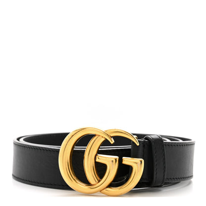 Gucci Calfskin Double G 30mm Belt 80 32 Black 1 of 6