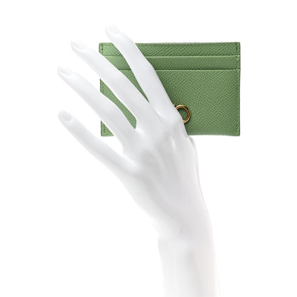 Salvatore Ferragamo Grained Calfskin Card Holder Green 2 of 7
