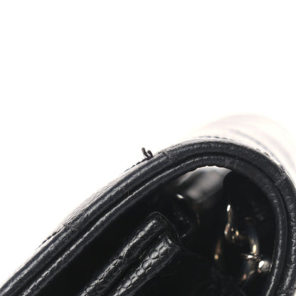 Saint Laurent Grain De Poudre Matelasse Chevron Monogram Envelope Chain Wallet Black 9 of 11
