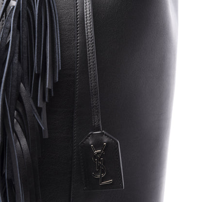 Saint Laurent Calfskin Fringe Bucket Bag Black 14 of 14