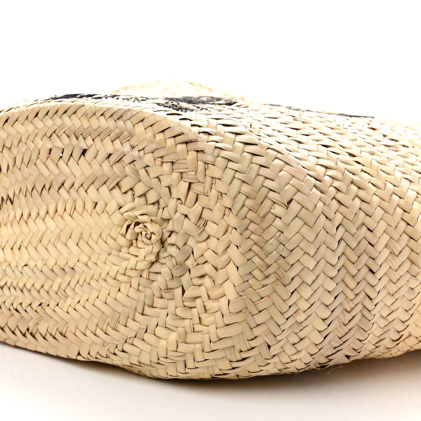 X DAVID KRAMER Raffia Calfskin Panier Bag White
