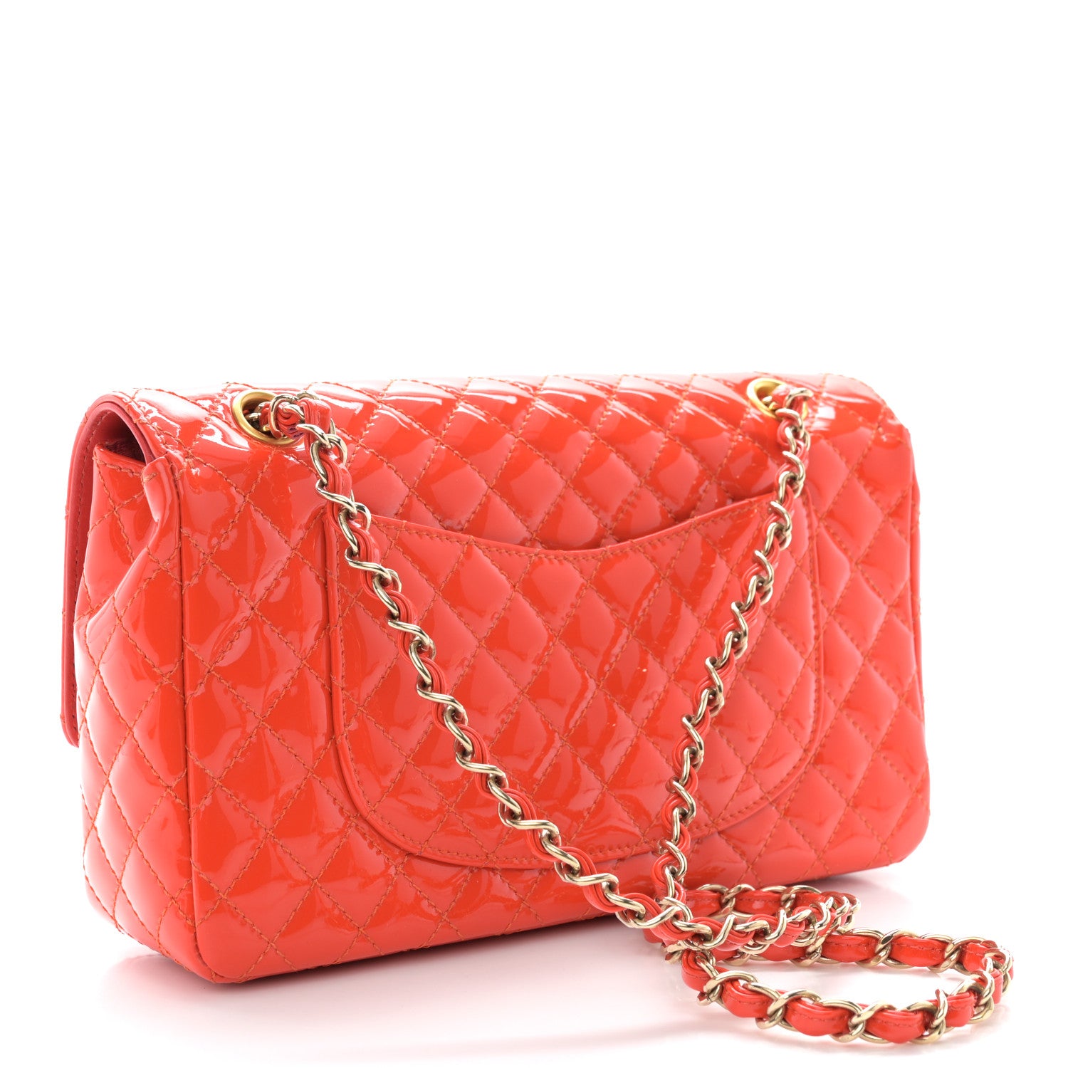 Chanel Patent Calfskin Quilted Valentine Charms Medium Single Flap Red 3 of 12