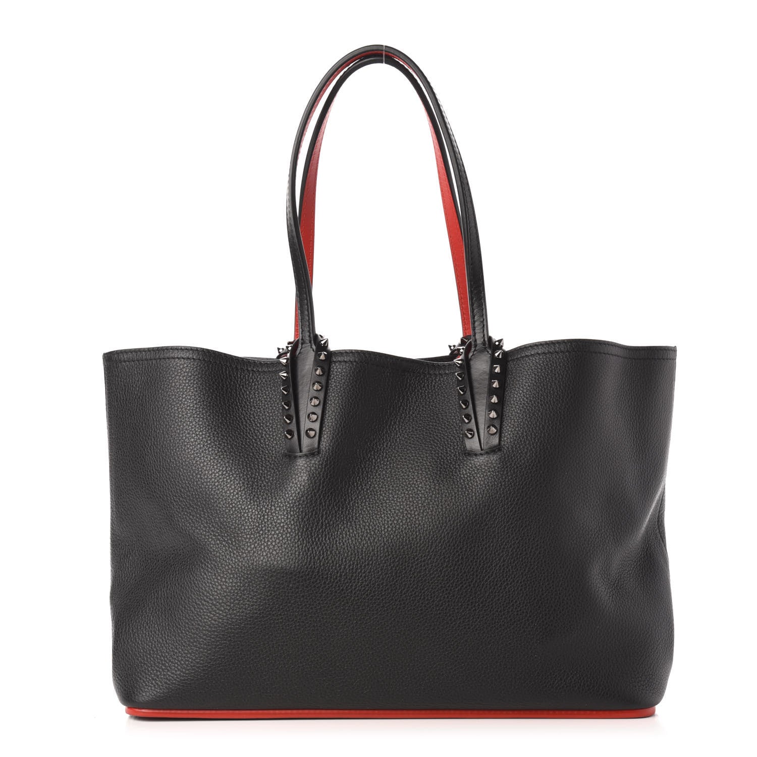 Christian Louboutin Calfskin Spikes Small East West Cabata Tote Black 3 of 13