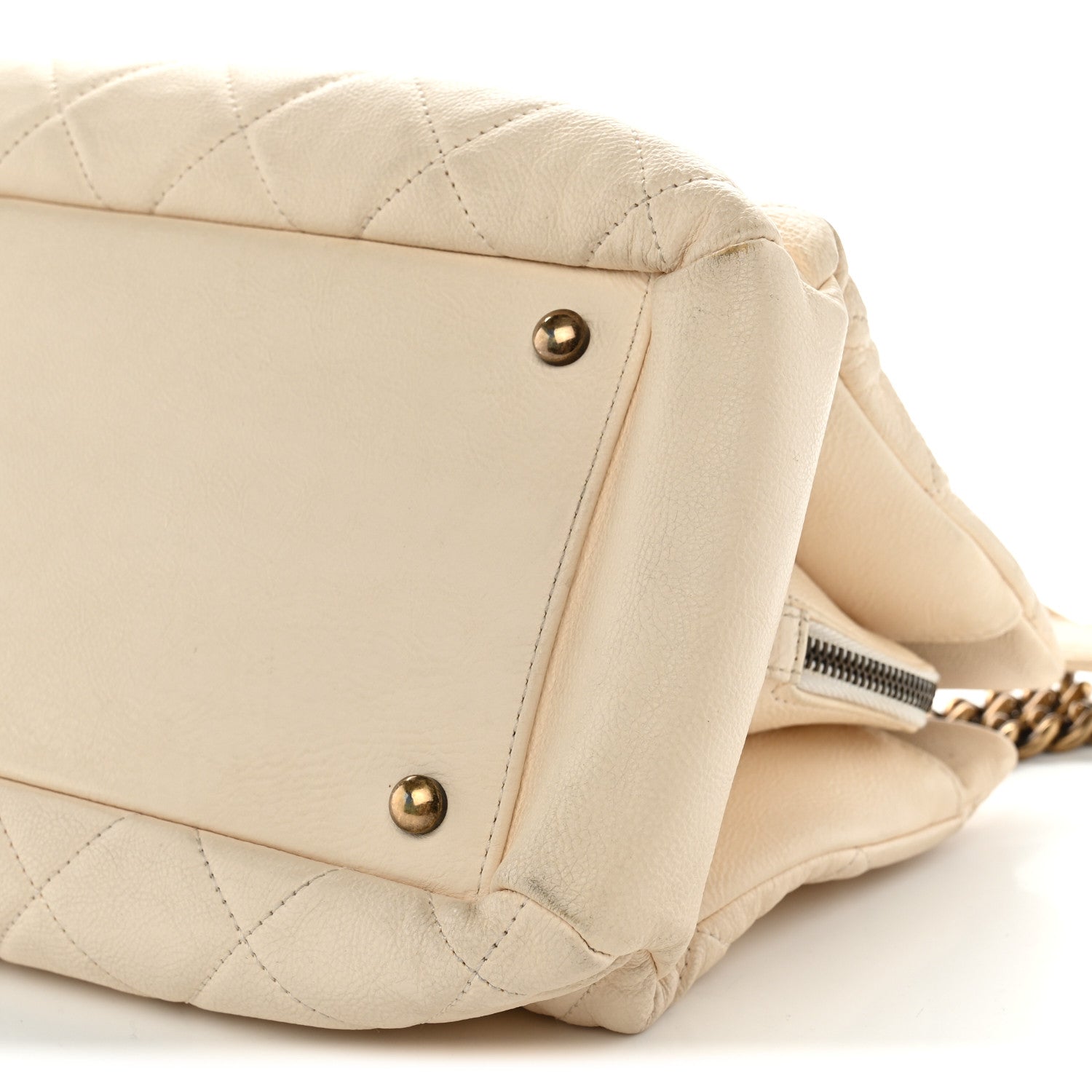 Chanel Calfskin Quilted Small CC Crown Tote Beige 10 of 14