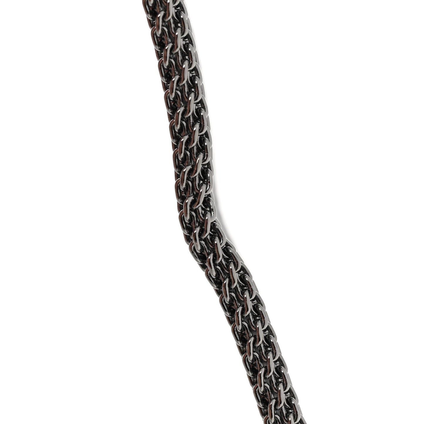 Mesh Logo Choker Necklace Ruthenium