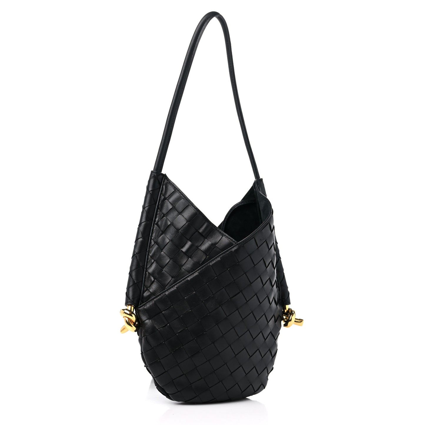 Nappa Intrecciato Small Solstice Hobo Black