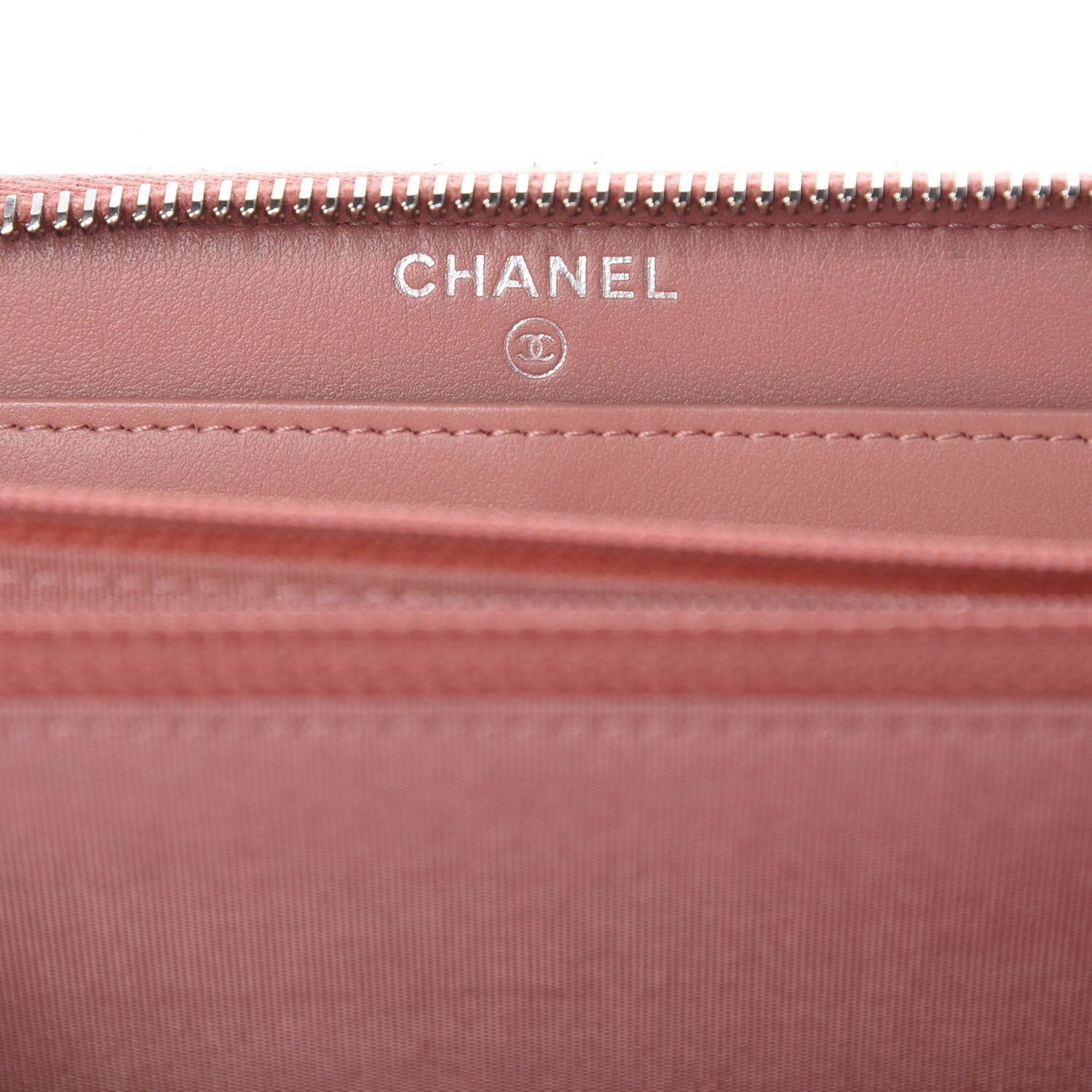 Chanel Ombre Patent Calfskin Quilted Large Gusset Zip Around Wallet Pink White 6 of 18