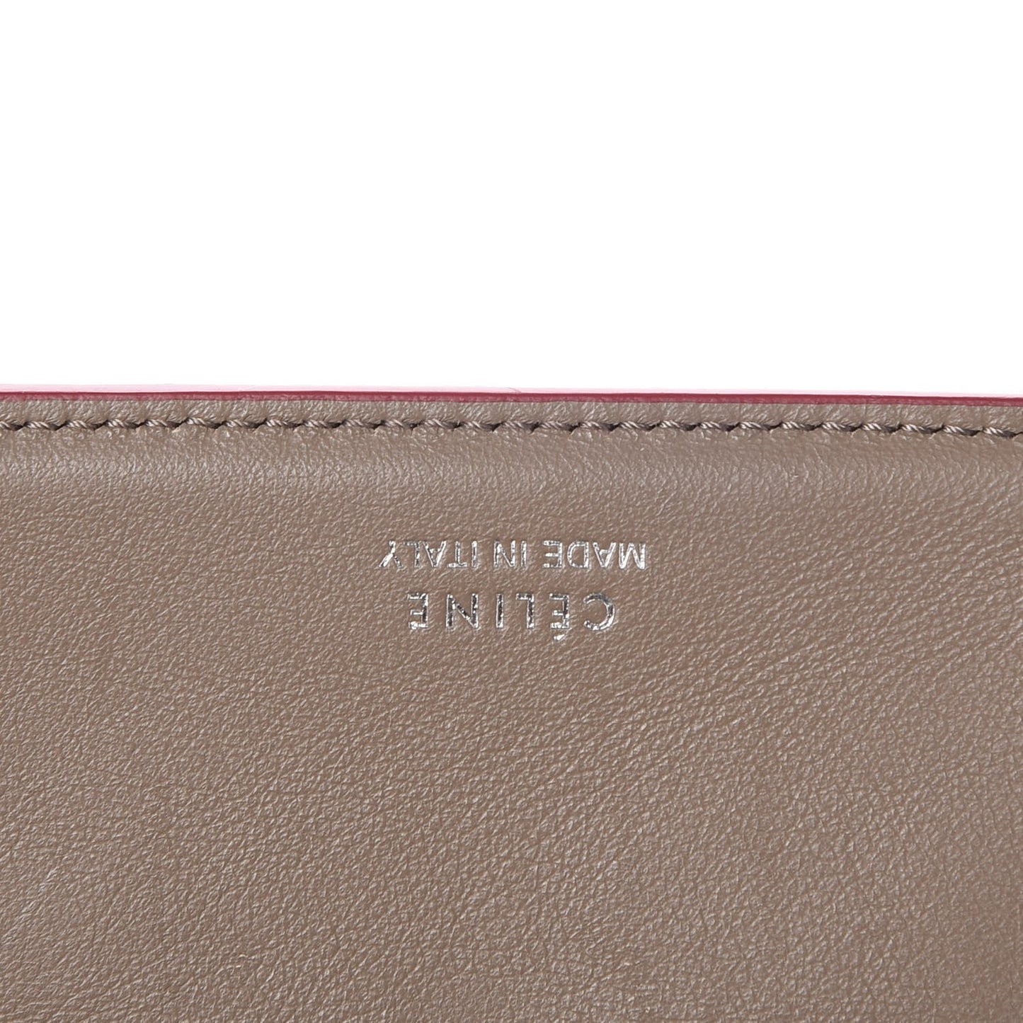 Drummed Calfskin Small Multifunction Folded Wallet Dark Pink