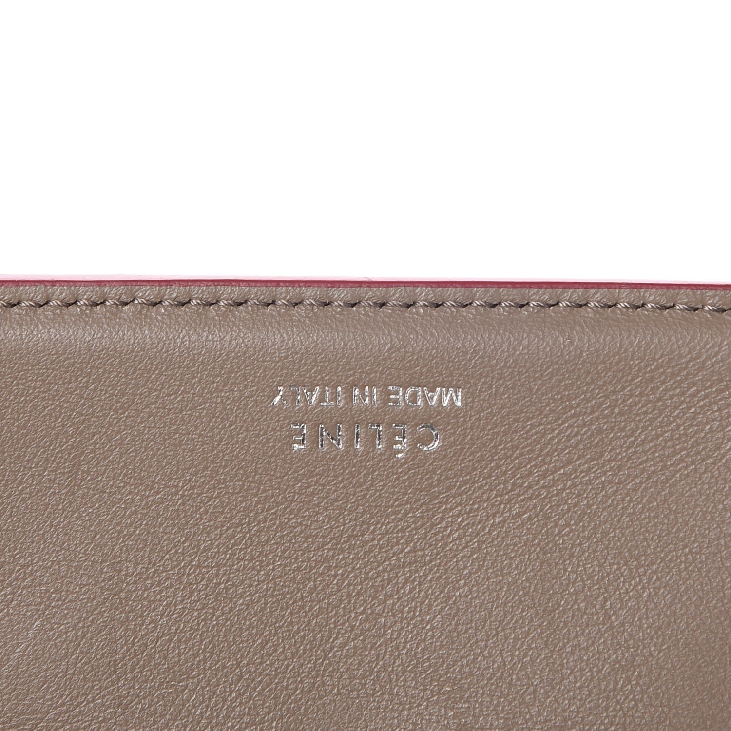 Celine Drummed Calfskin Small Multifunction Folded Wallet Dark Pink 9 of 9