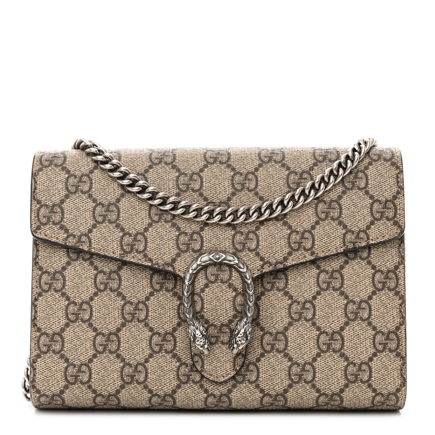 GG Supreme Monogram Mini Dionysus Chain Wallet Beige Taupe