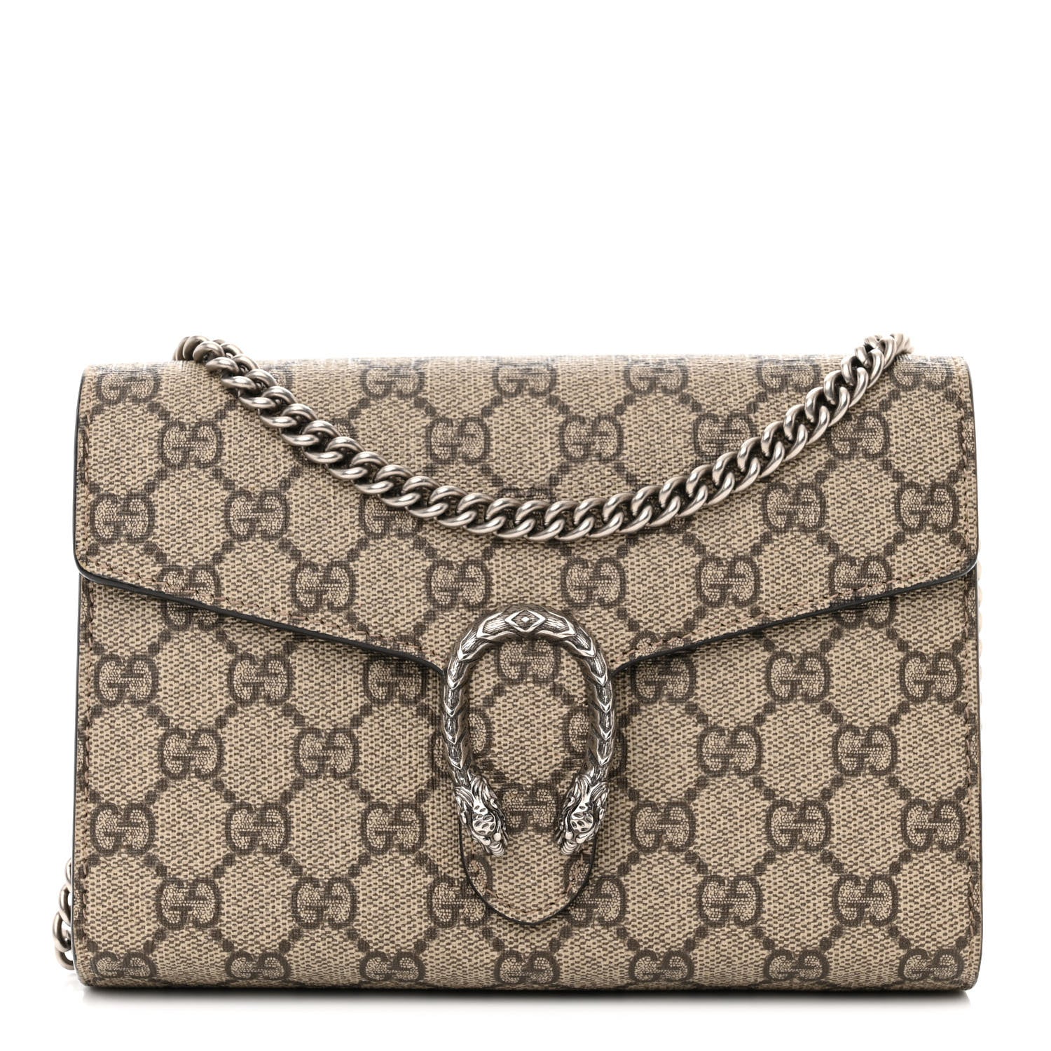 Gucci GG Supreme Monogram Mini Dionysus Chain Wallet Beige Taupe 1 of 11