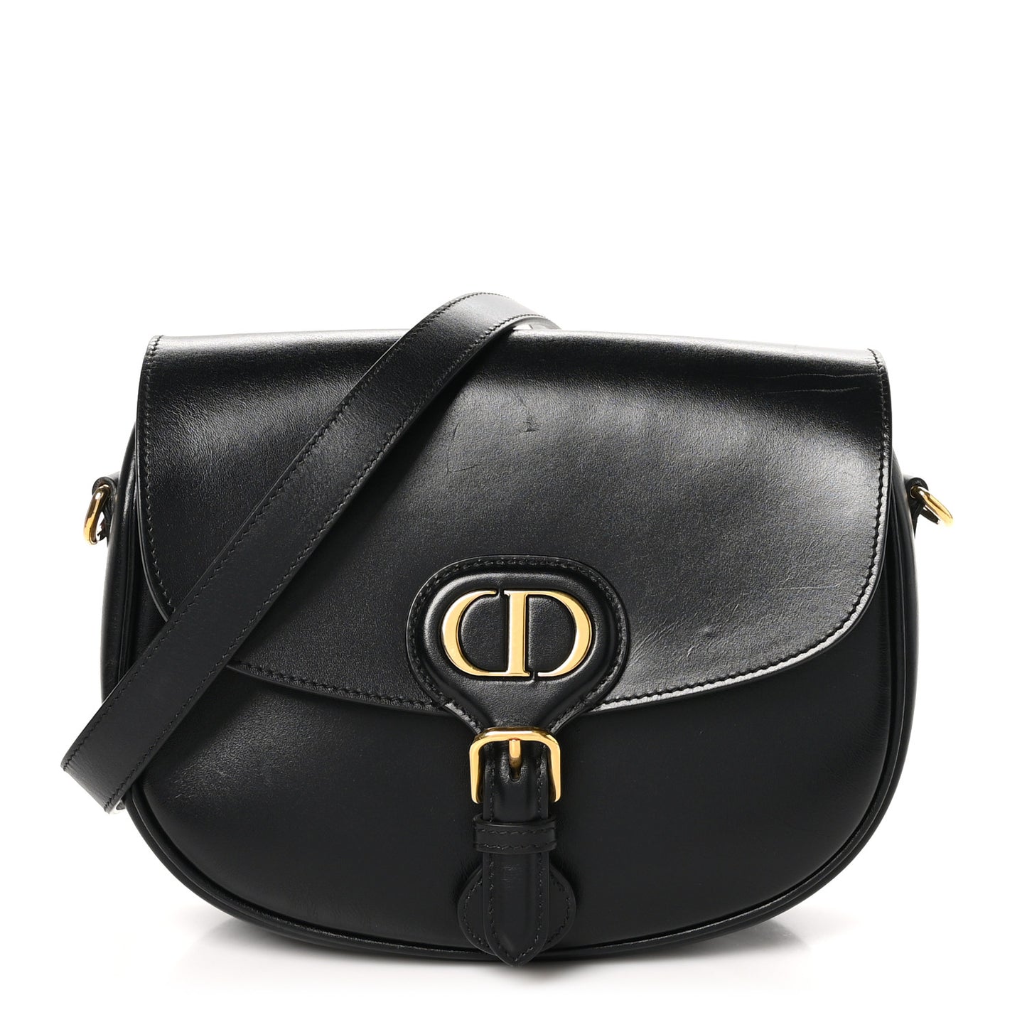 Box Calfskin Medium Bobby Flap Black