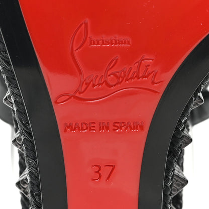 Christian Louboutin Kid Laminato Satin Pyraclou 110 Wedge Sandals 37 Black 7 of 9