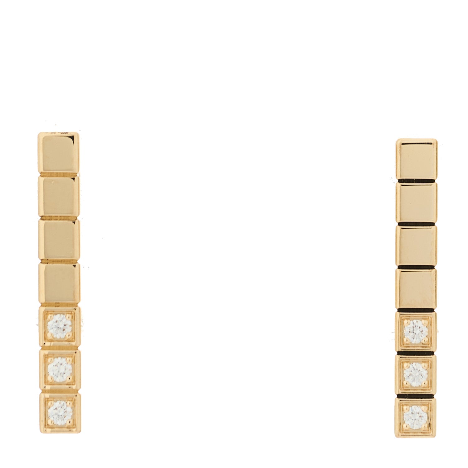 Chopard 18K Yellow Gold Diamond Ice Cube Pure Earrings 1 of 4