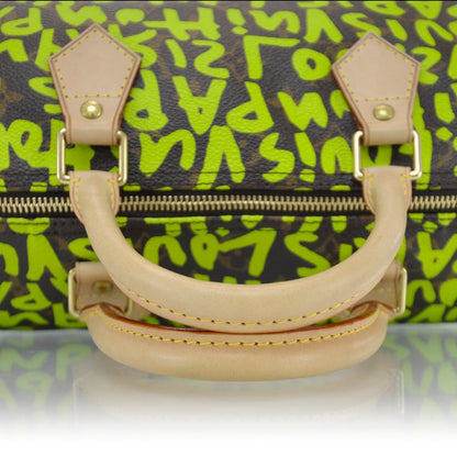 Louis Vuitton Monogram Graffiti Speedy 30 Green 4 of 10
