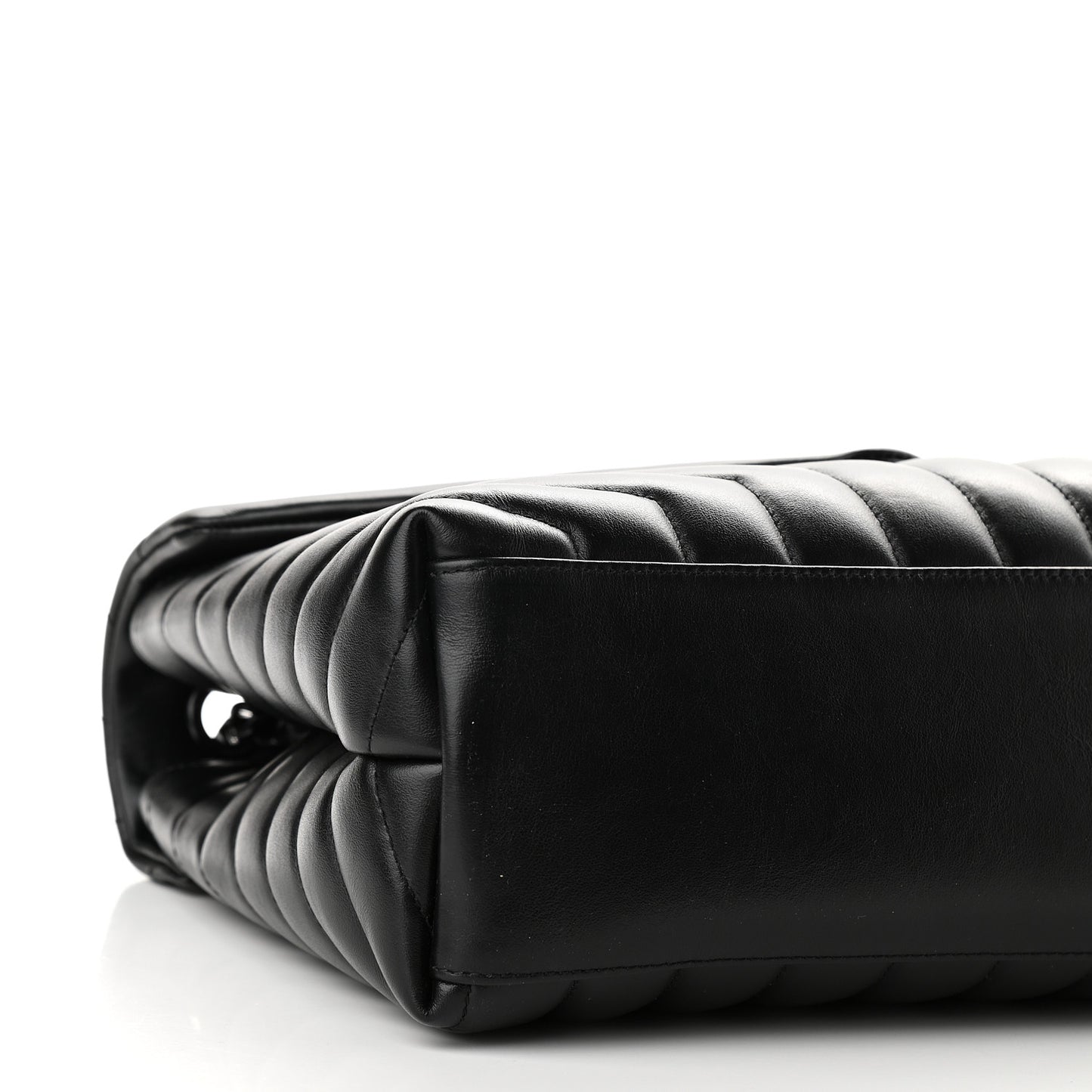 Calfskin Y Quilted Monogram Medium Loulou Chain Satchel Black