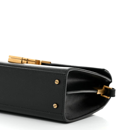 Saint Laurent Grain de Poudre Mini Classic Monogram Cassandra Top Handle Black 10 of 10