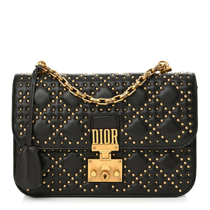 Christian Dior Lambskin Cannage Studded Large Dioraddict Flap Bag Brown 1 of 12