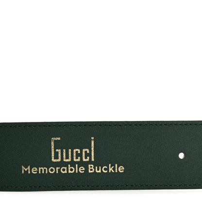 Gucci Textured Dollar Calfskin Double G Memorable Buckle 40mm Belt 90 36 Vintage Green Powder Pink 6 of 7